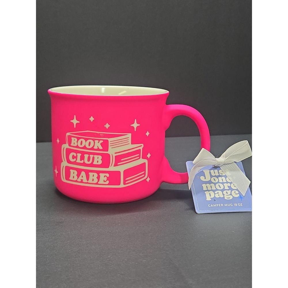 Book‎ Club Babe Hot Pink 18oz Coffee Mug By Sunday Morning Ceramics